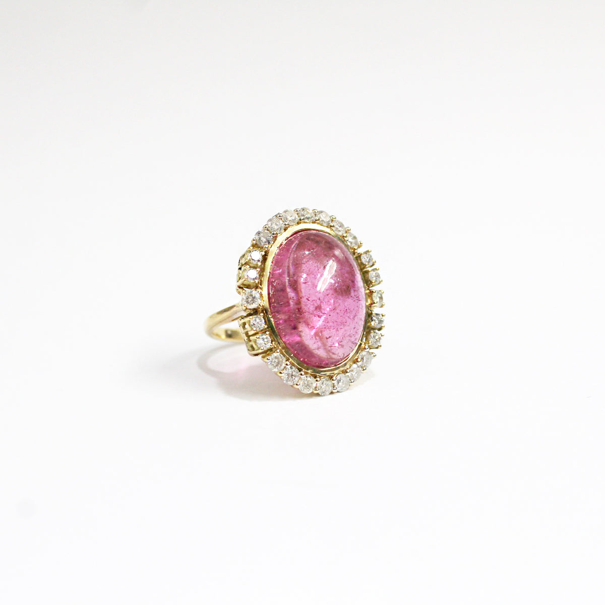 Pink Tourmaline and Diamond Cocktail Ring