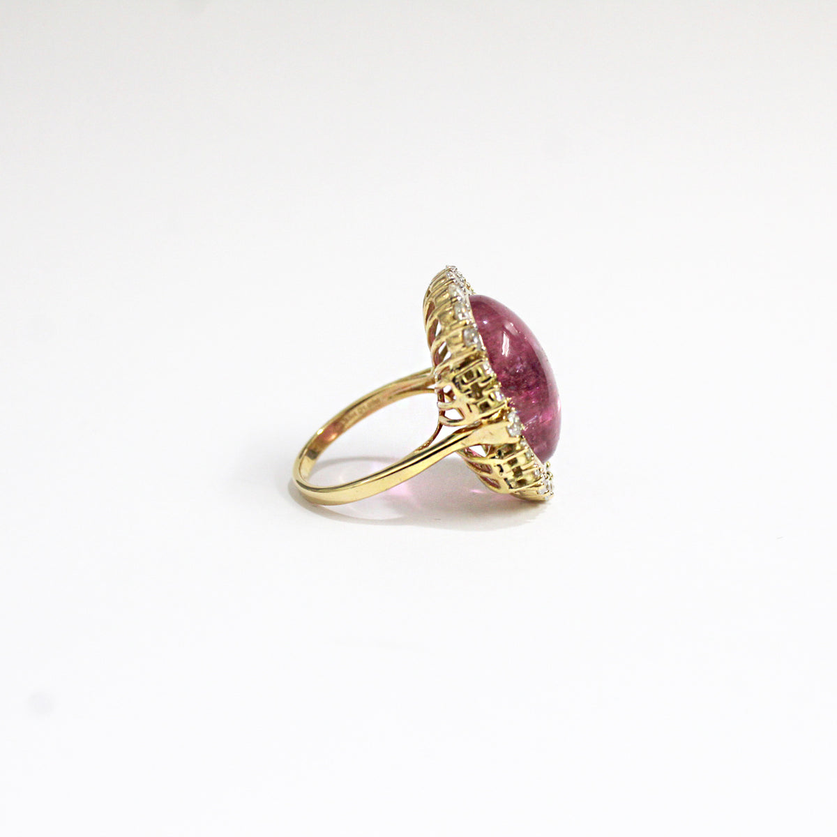 Pink Tourmaline and Diamond Cocktail Ring