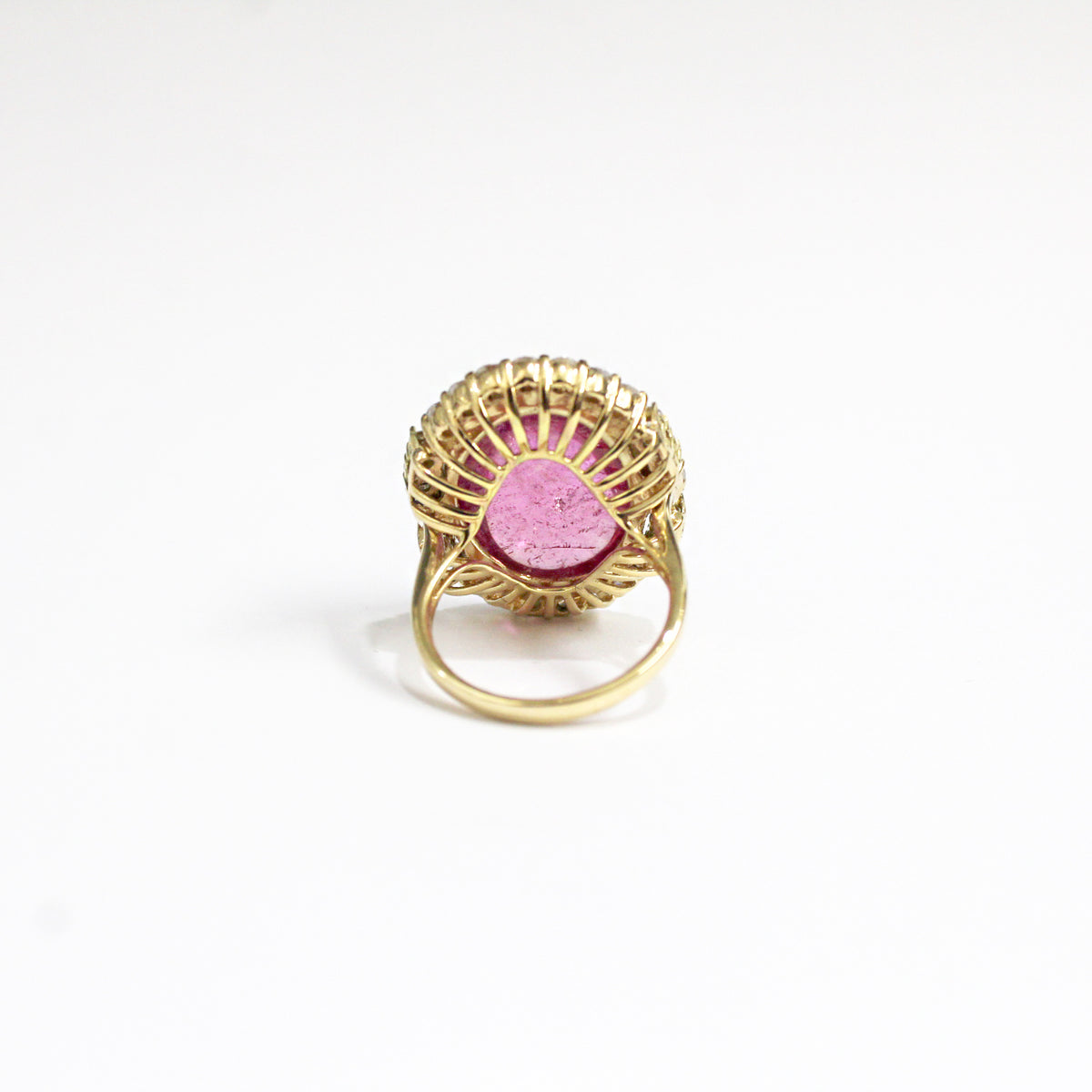 Pink Tourmaline and Diamond Cocktail Ring