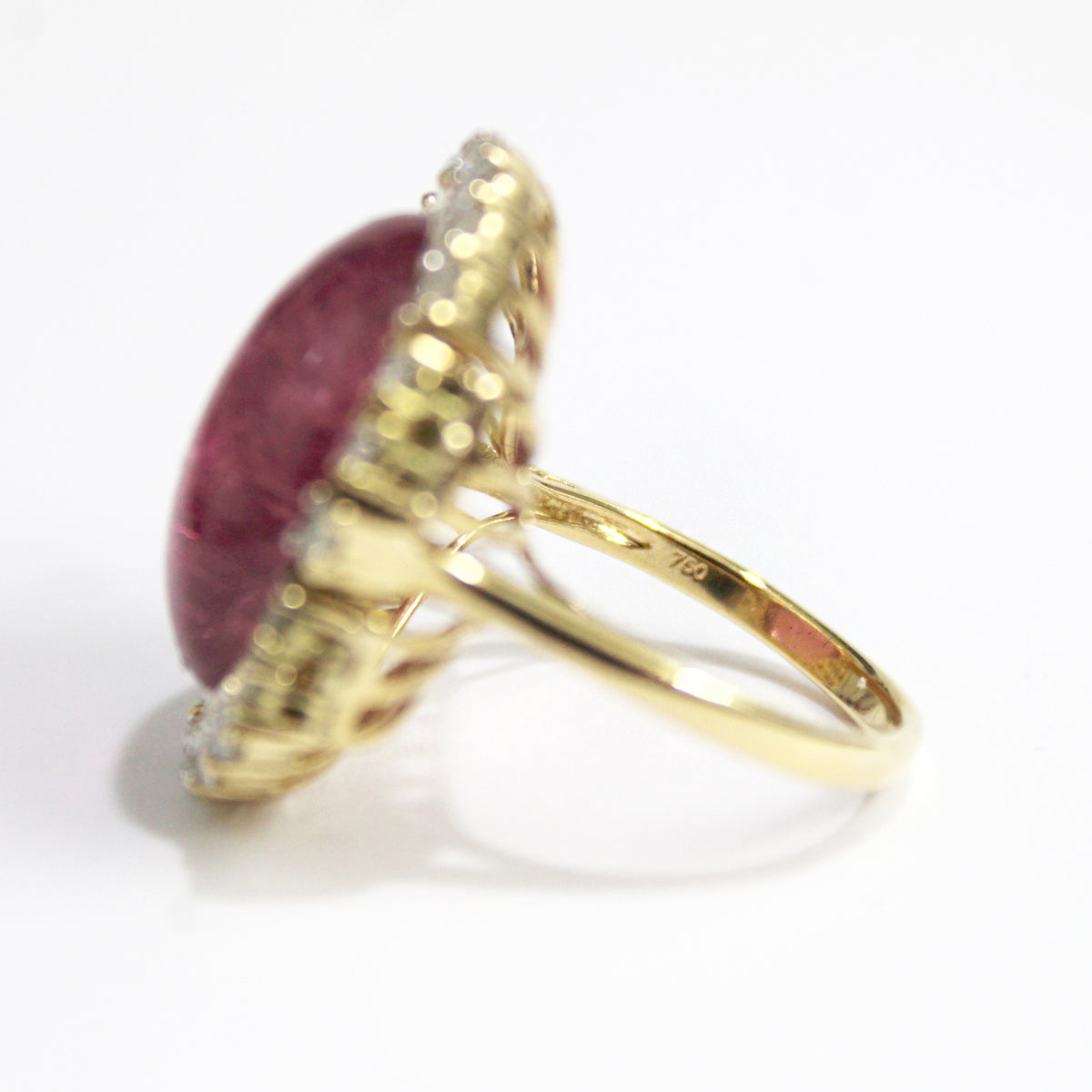 Pink Tourmaline and Diamond Cocktail Ring