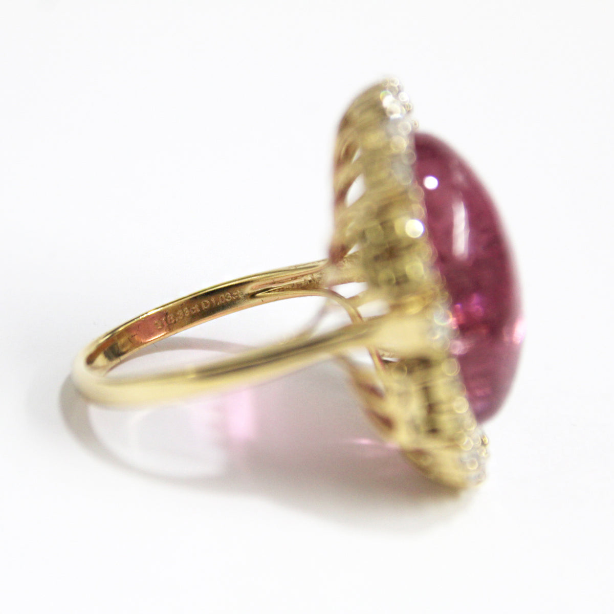 Pink Tourmaline and Diamond Cocktail Ring