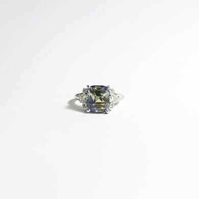 White Gold Parti Sapphire and Diamond Ring