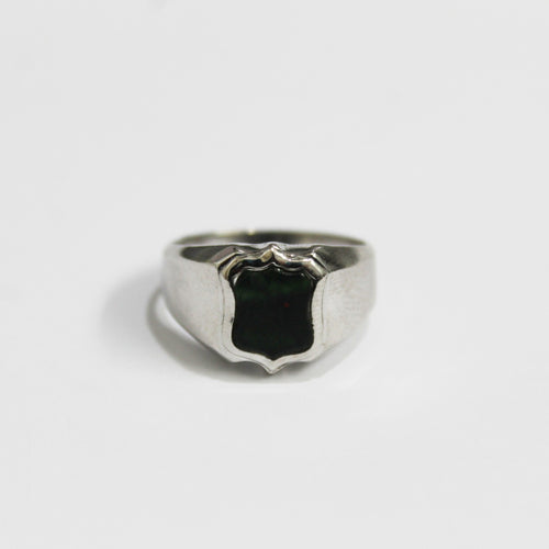 9ct White Gold Bloodstone Signet Ring