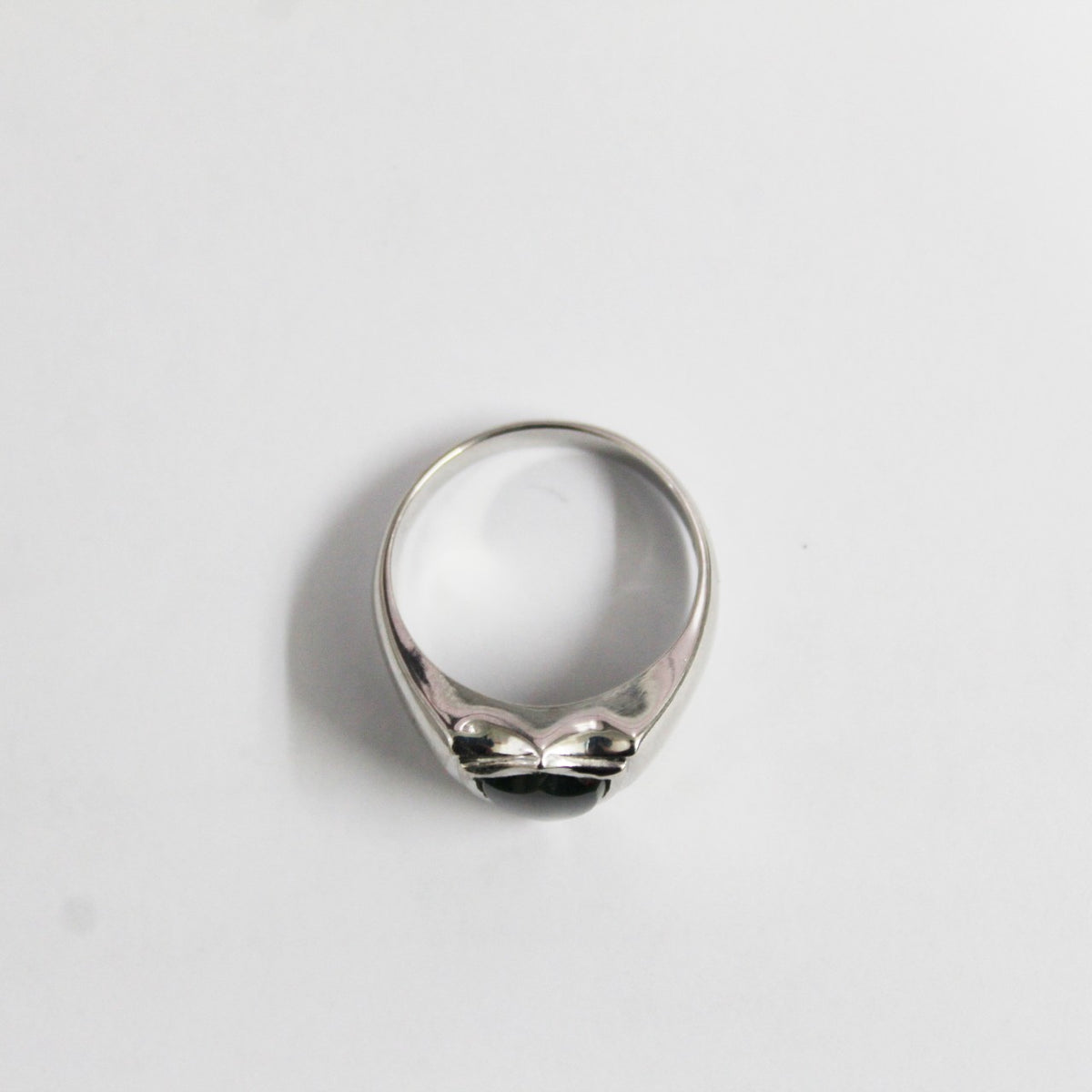 9ct White Gold Bloodstone Shield Signet Ring