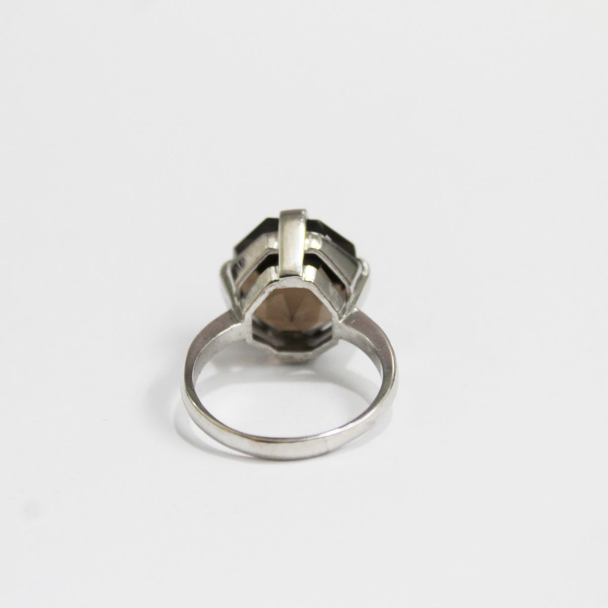 9ct White Gold Smokey Quartz Cocktail Ring