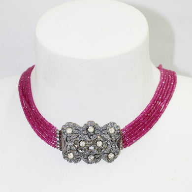 Vintage Pink Burmese Ruby Multi-Strand Necklace