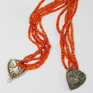 Vintage Carnelian and Marcasite Necklace