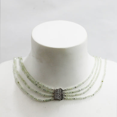 Faceted Green Garnet  Multistrand Necklace