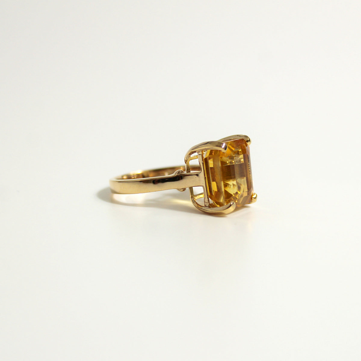9ct Yellow Gold Square Cut Citrine Ring