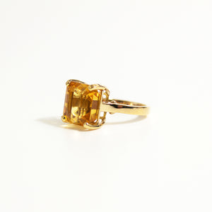 9ct Yellow Gold Square Cut Citrine Ring