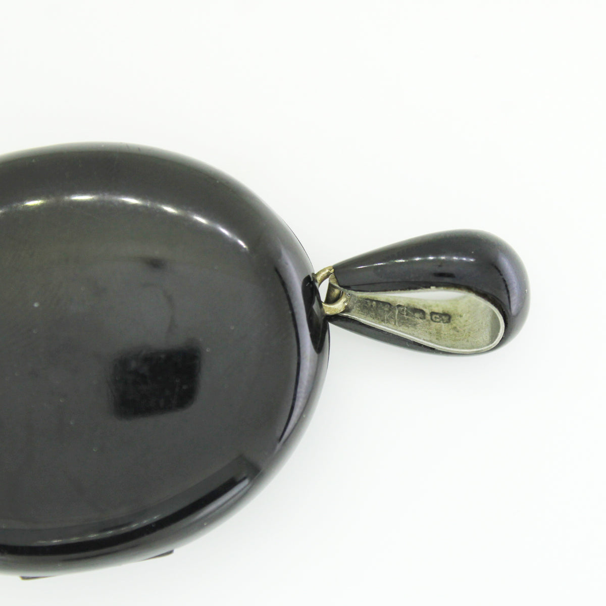Antique Sterling Silver Enamel Mouring Locket
