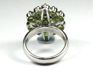 Sterling Silver Peridot Cluster Cocktail Ring