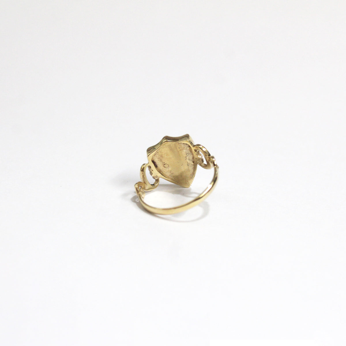 9ct Yellow Gold Bloodstone V Shield Signet Ring