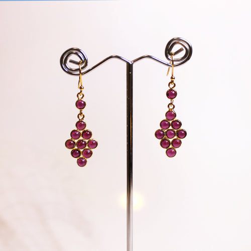 Garnet Hook Drop Earrings