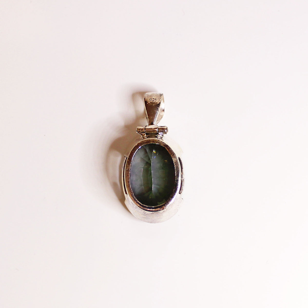 Sterling Silver Oval Cut Mystic Topaz Pendant