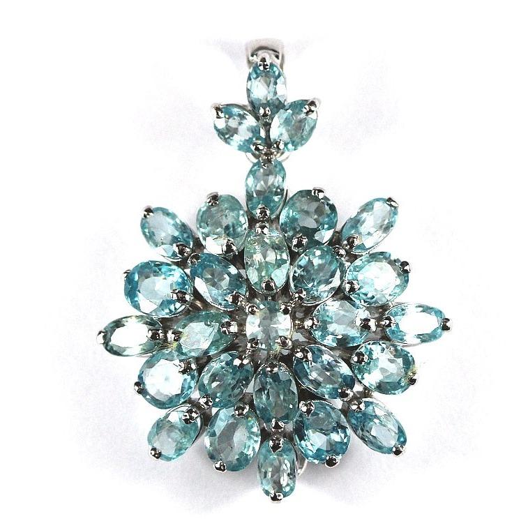 Sterling Silver Topaz Cluster Pendant