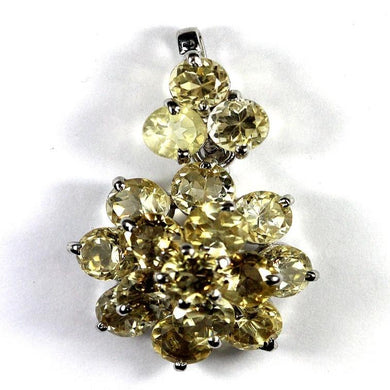 Small Sterling Silver Citrine Cluster Pendant