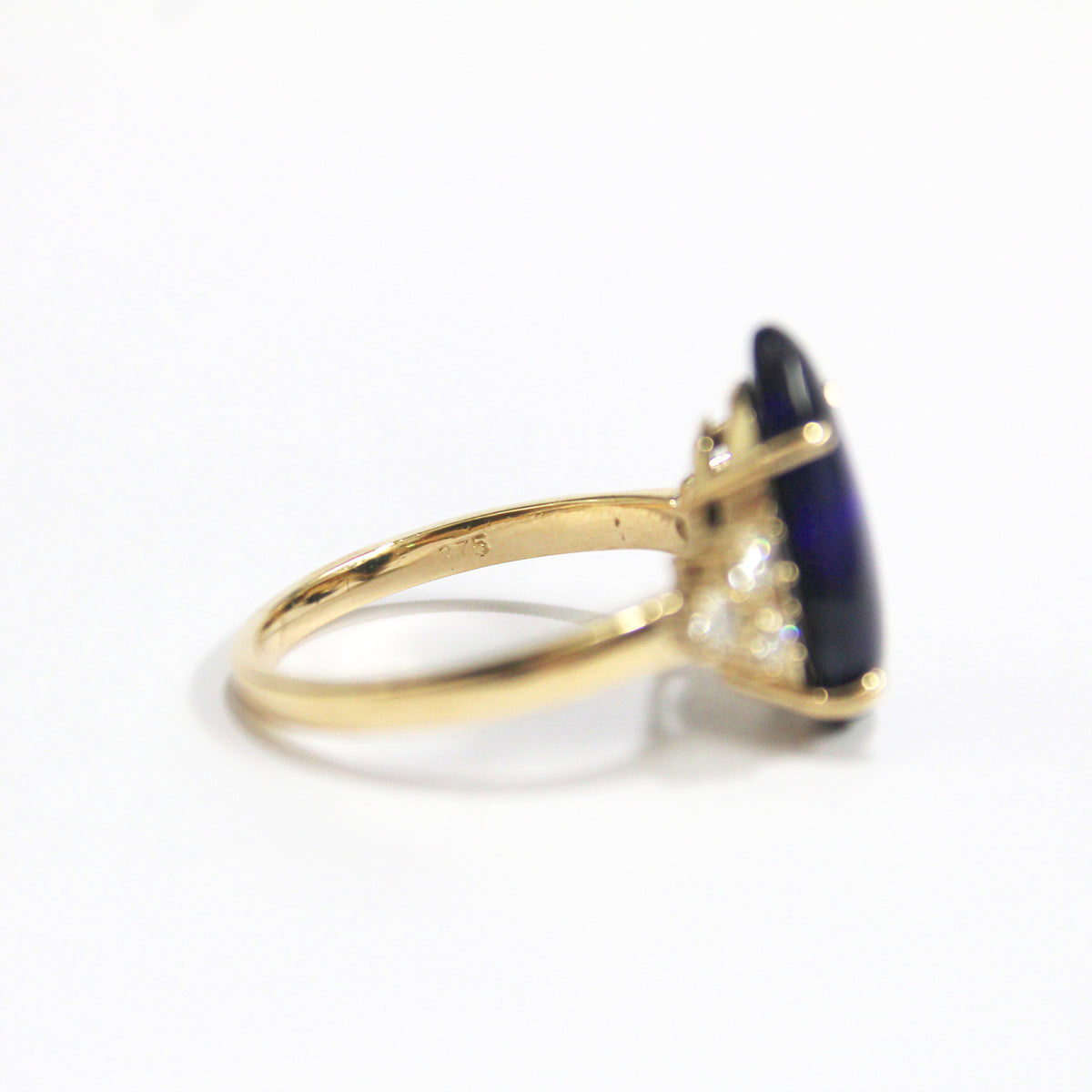 9ct Yellow Gold 2.85ct Solid Opal and Diamond Ring
