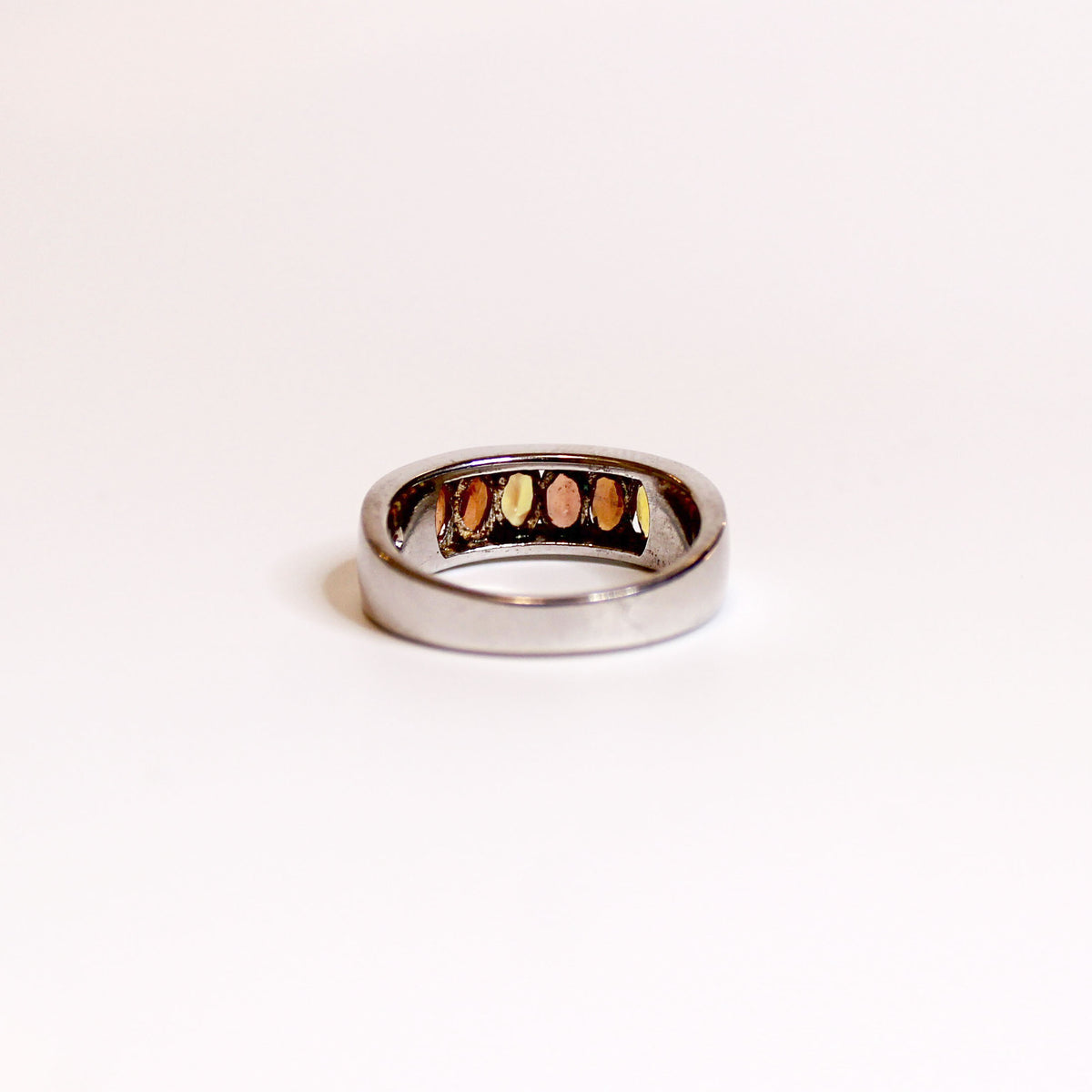 Sterling Silver Multi-Colored Sapphire Bridge Ring