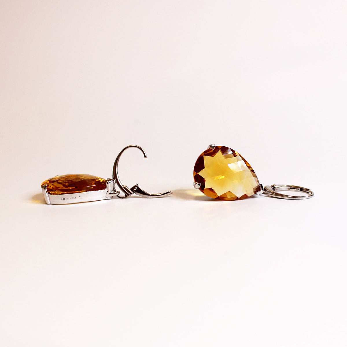 Sterling Silver Citrine Teardrop Earrings