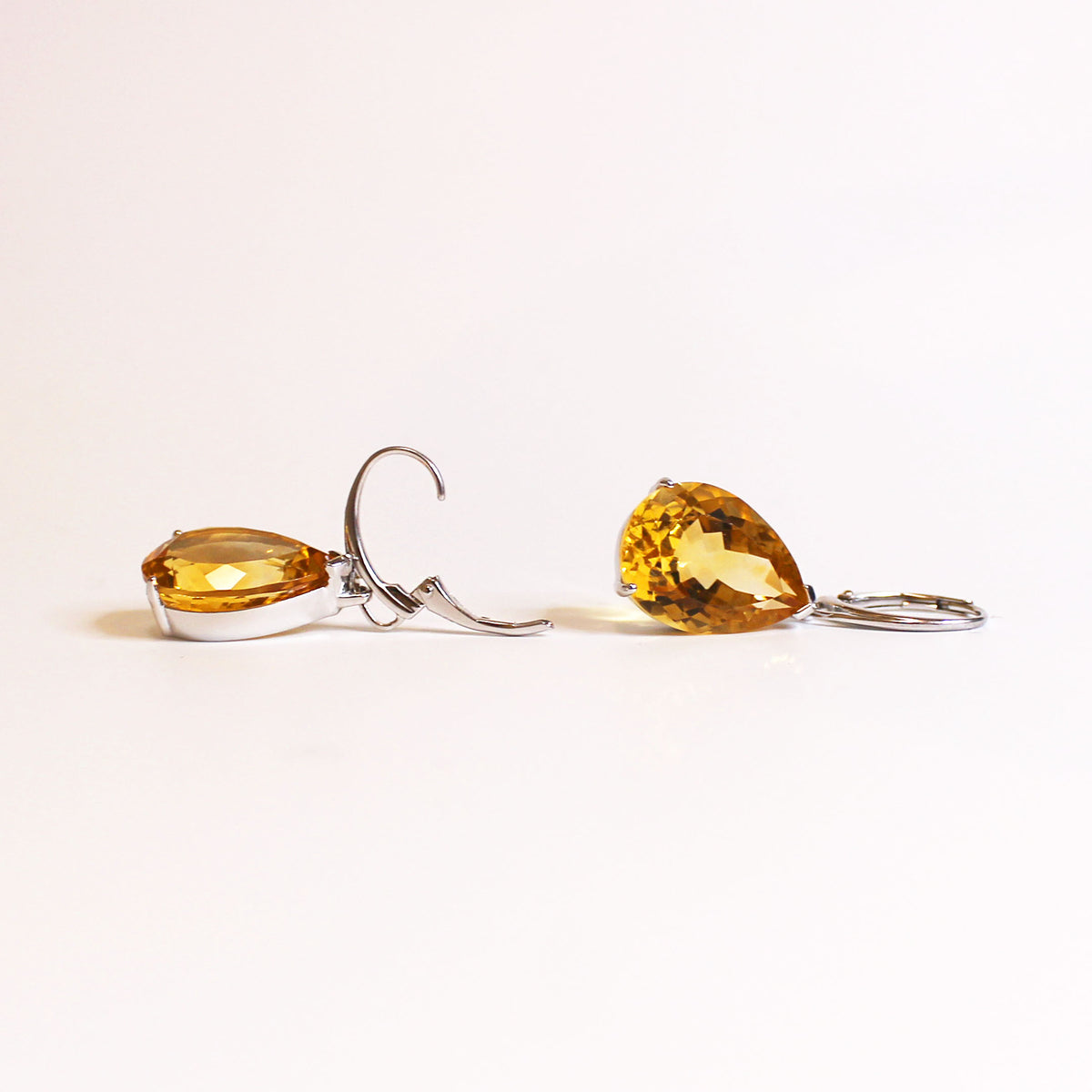 Sterling Silver Citrine Teardrop Earrings