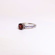 Sterling Silver Pink Tourmaline and CZ Ring