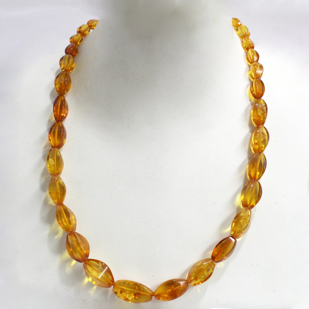 Vintage Hand Cut Graduated Baltic Amber Beaded Necklace