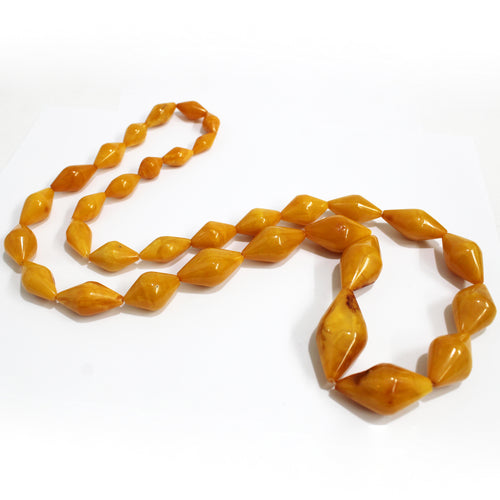 Vintage Carved Butterscotch Amber Necklace