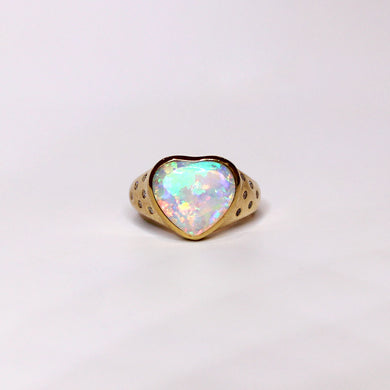 Australian Andamooka Opal and Diamond Ring