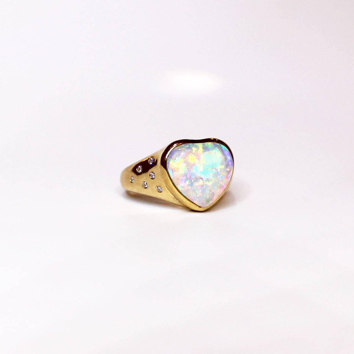 Australian Andamooka Opal and Diamond Ring