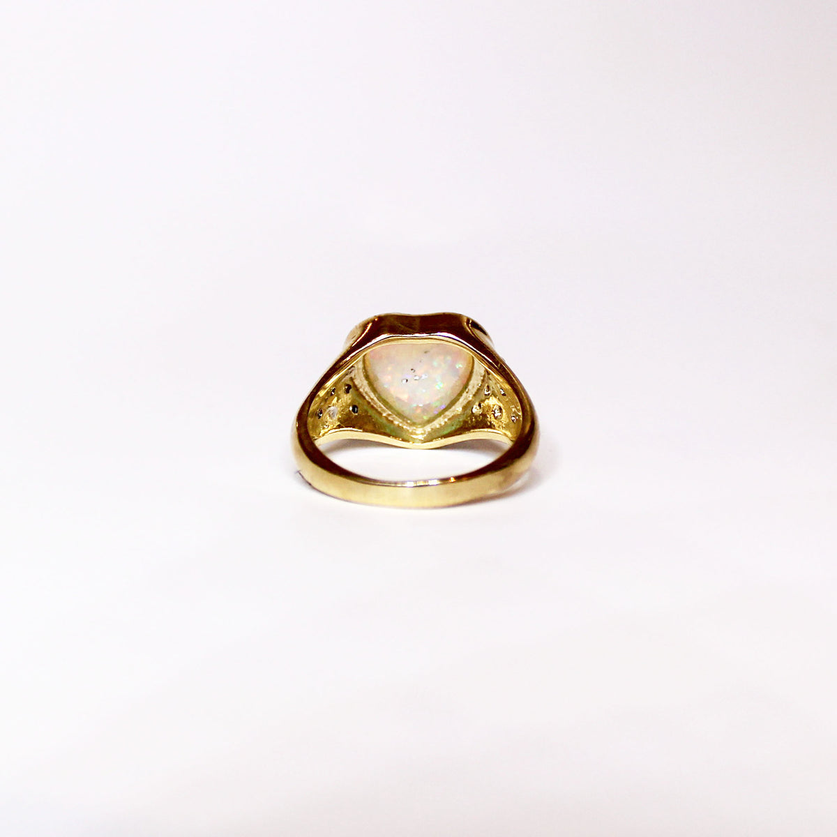 Australian Andamooka Opal and Diamond Ring