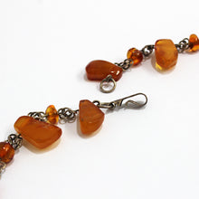 Vintage Silver Chain Graduated Baltic Amber Necklace