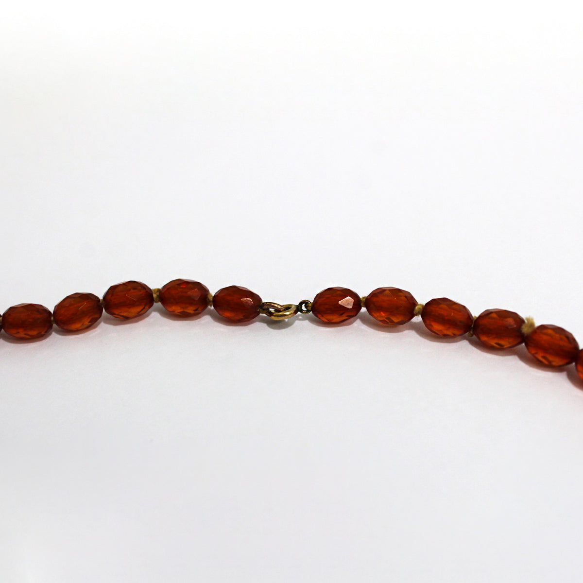 Antique Faceted Baltic Amber Graduated Beaded Necklace