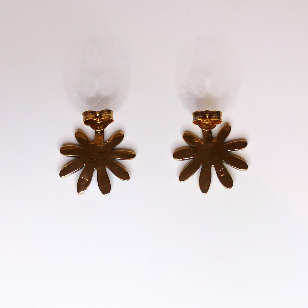 9ct Yellow Gold Australian Andamooka Opal Stud Earrings