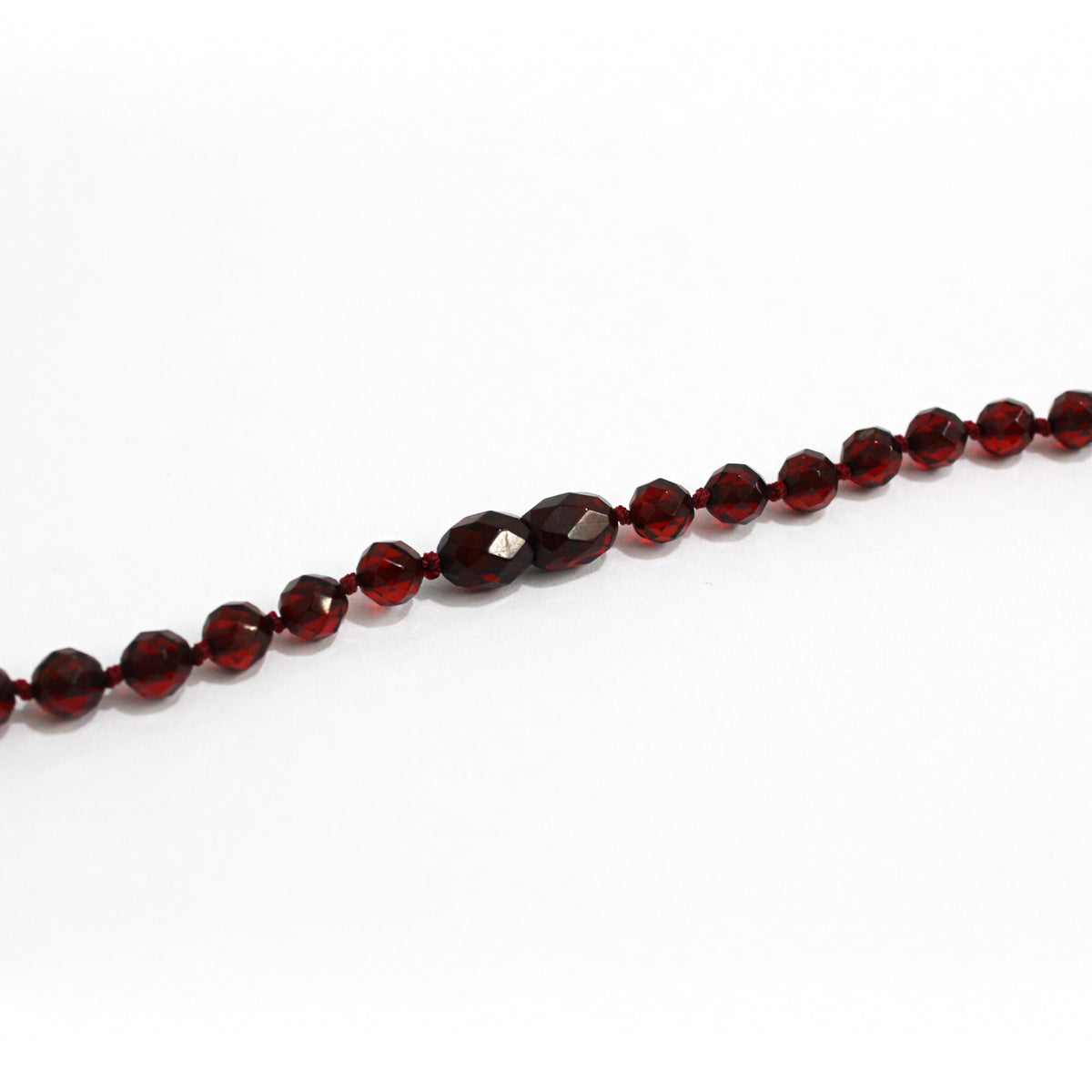 Vintage Patterned Cherry & Baltic Amber Graduated Necklace