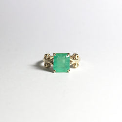 9ct Yellow Gold 3.70ct Emerald Ring