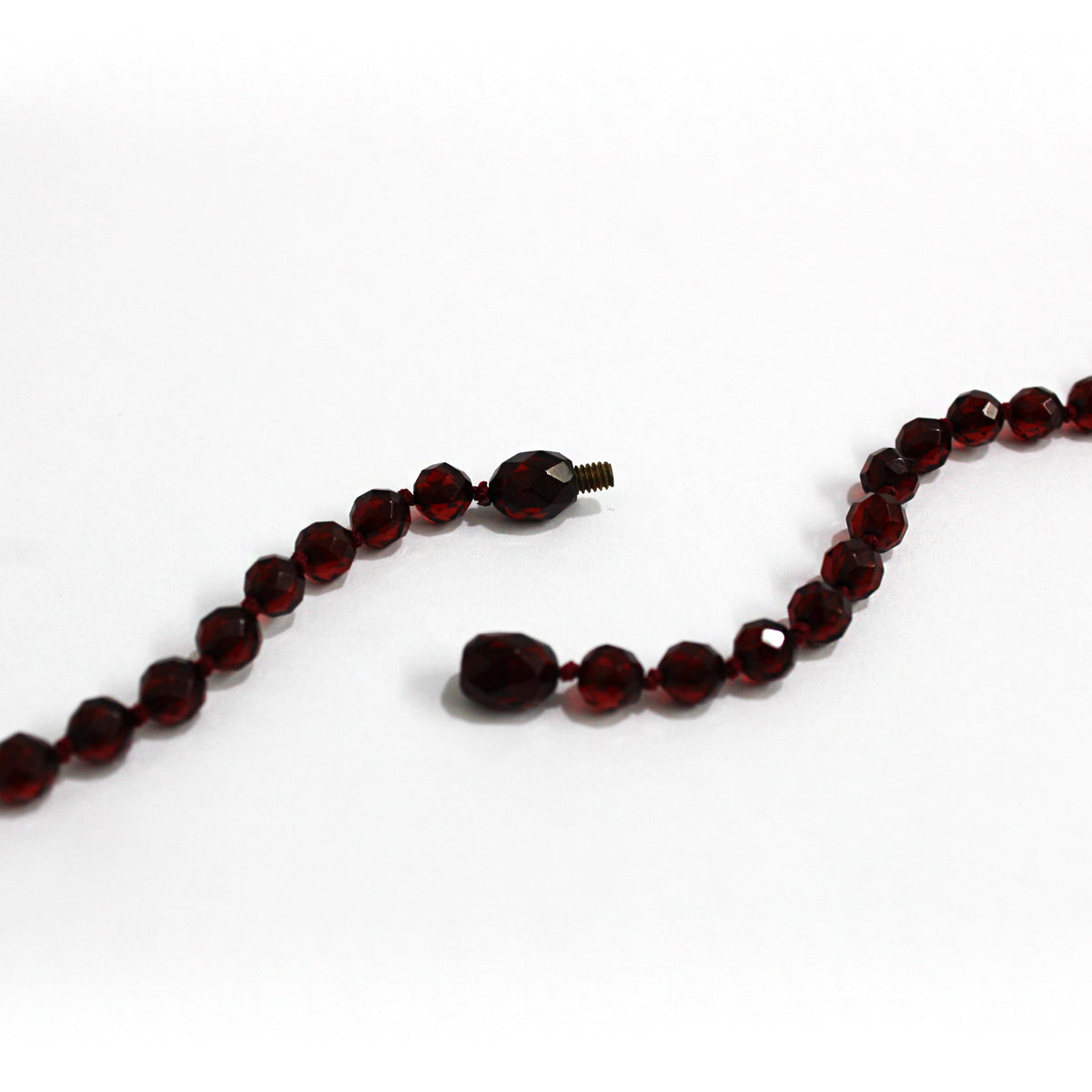 Vintage Patterned Cherry & Baltic Amber Graduated Necklace