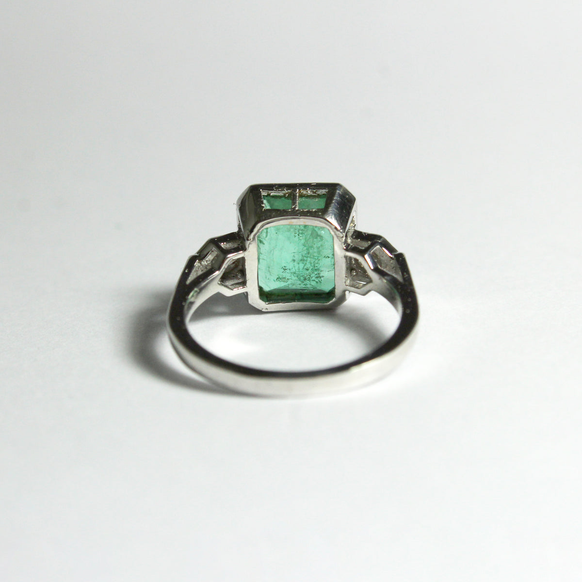 9ct White Gold 4.5ct Emerald and Diamond Dress Ring