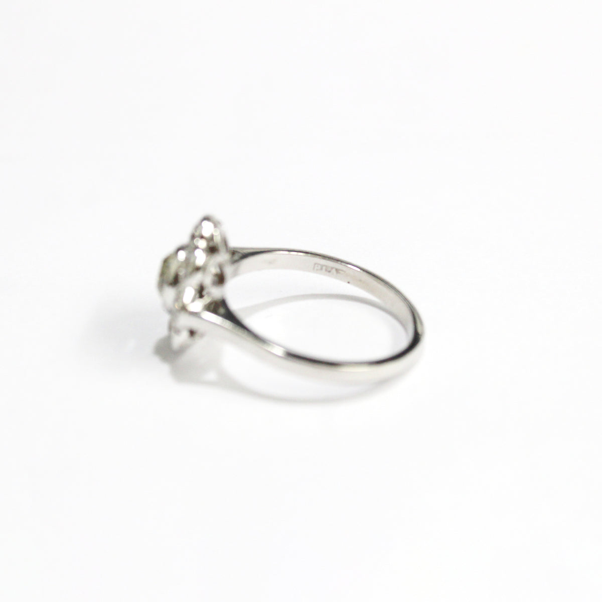 Vintage Platinum 1.40ct Old Cut Diamond Cluster Dress Ring