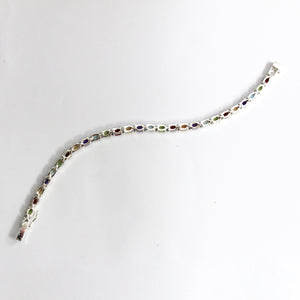 Sterling Silver Assorted Semi-Precious Gemstone Bracelet