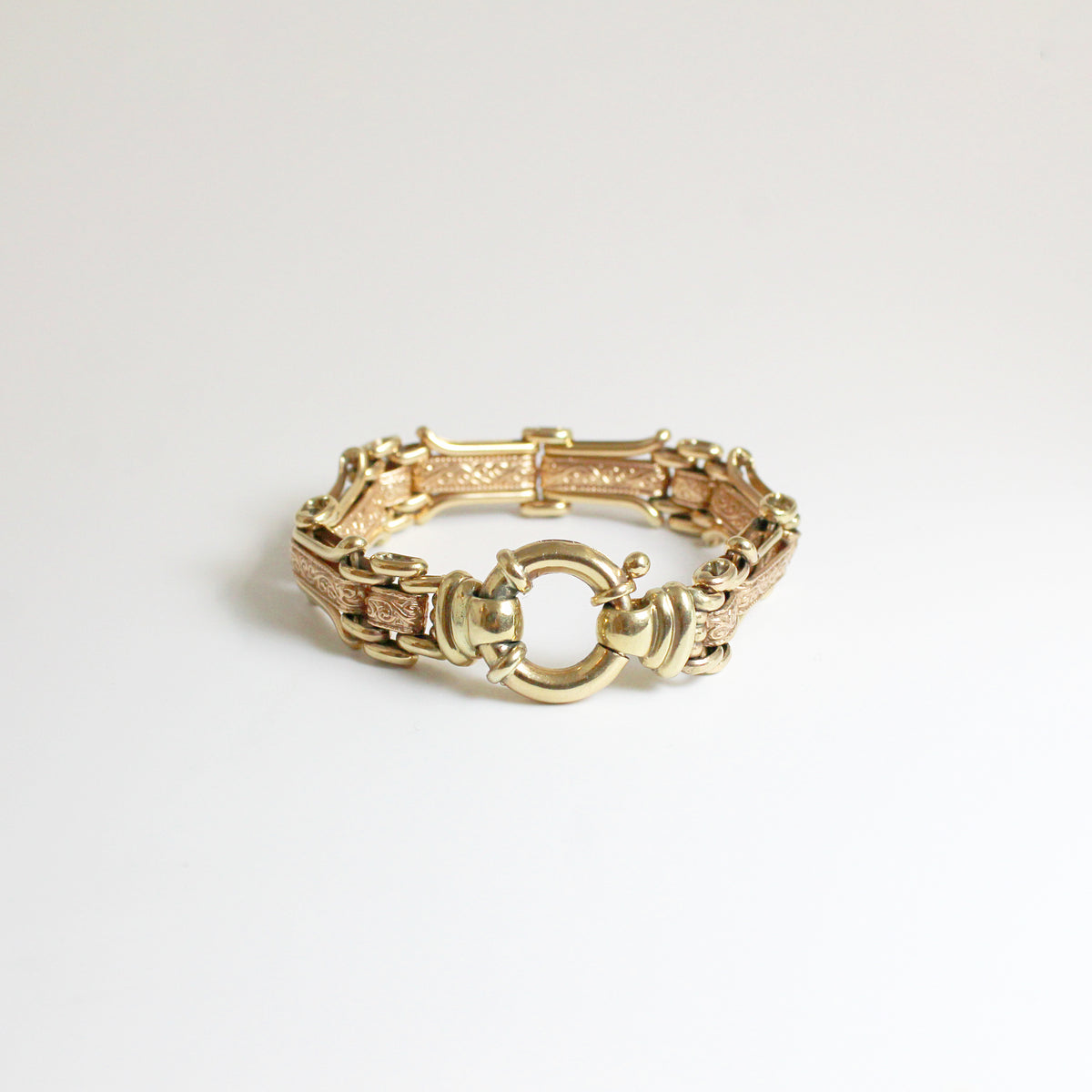 Vintage 14ct Rose and Yellow Gold Filigree Bracelet