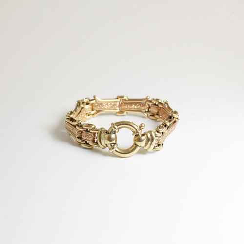 Vintage 14ct Rose and Yellow Gold Filigree Bracelet