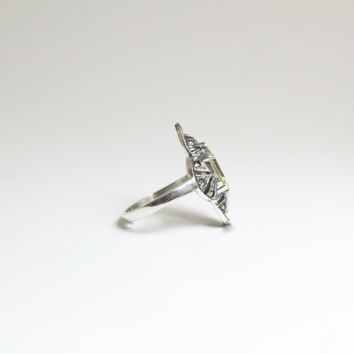 Sterling Silver Marcasite and Gemstone Ring