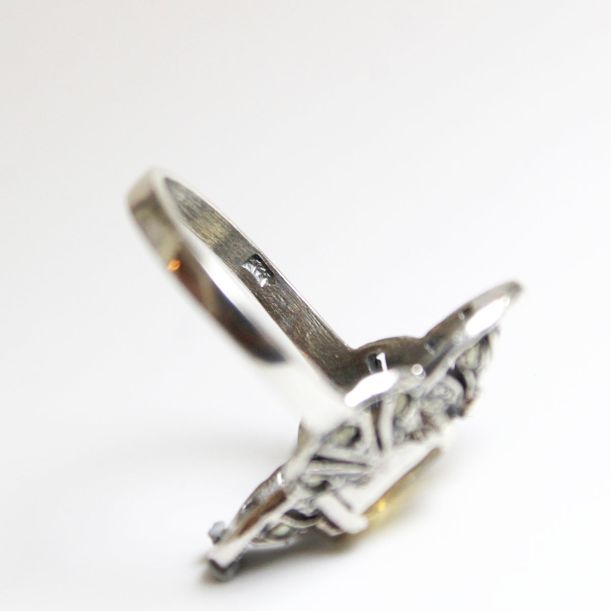 Sterling Silver Marcasite and Gemstone Ring