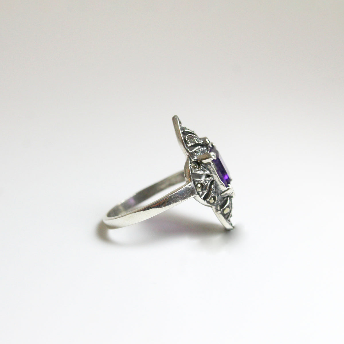 Sterling Silver Marcasite and Gemstone Ring