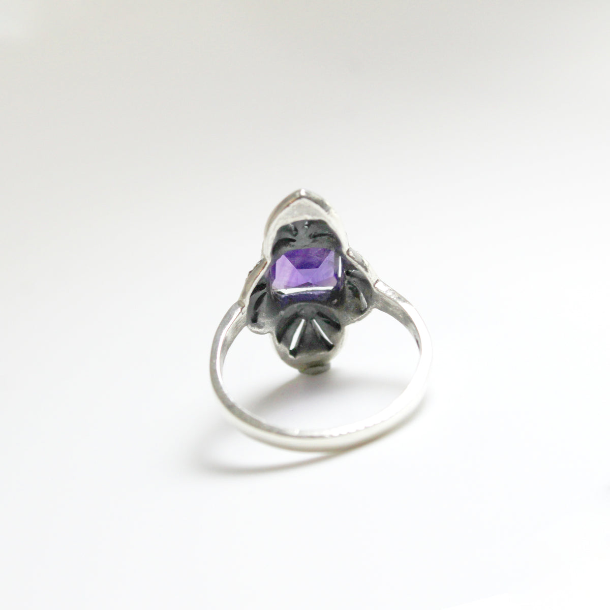 Sterling Silver Marcasite and Gemstone Ring