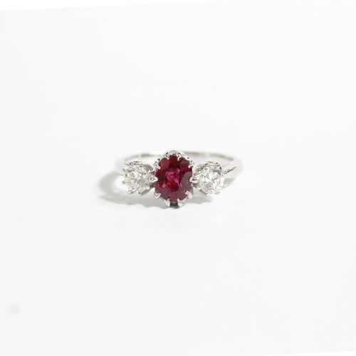 Ruby and Diamond Dress Trilogy Ring