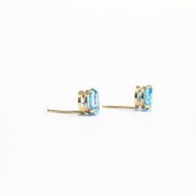 18ct Yellow Gold Swiss Blue Topaz Stud Earrings
