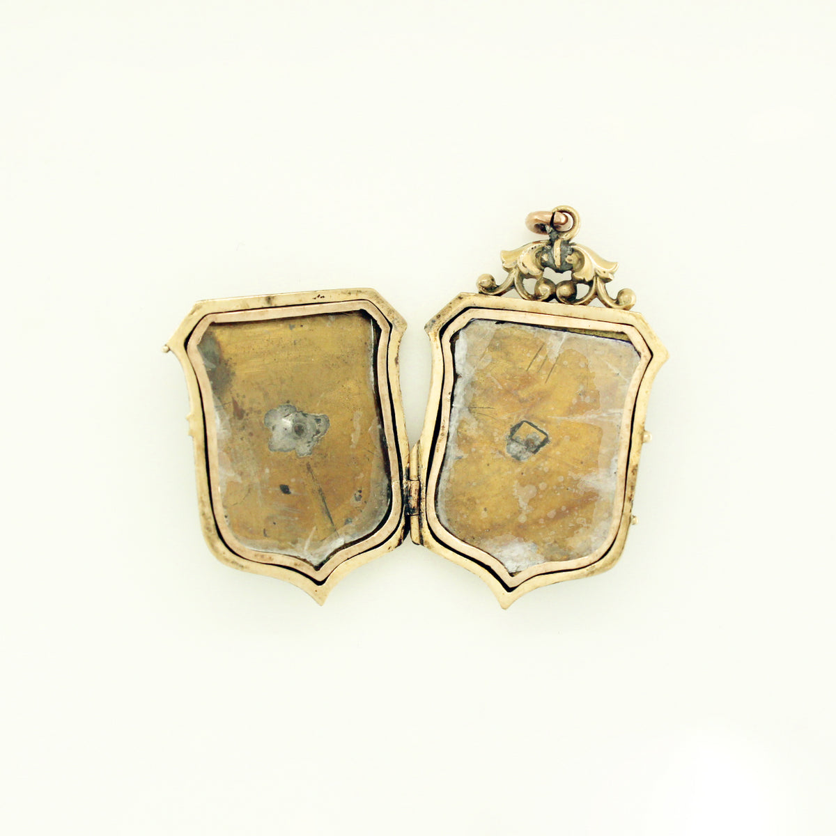 Antique 14ct Yellow Gold Black Onyx Shield Locket