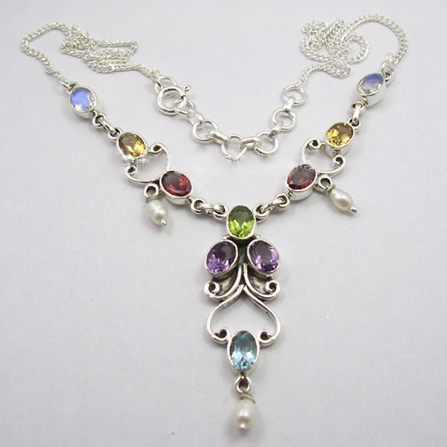 Garnet and on sale peridot necklace